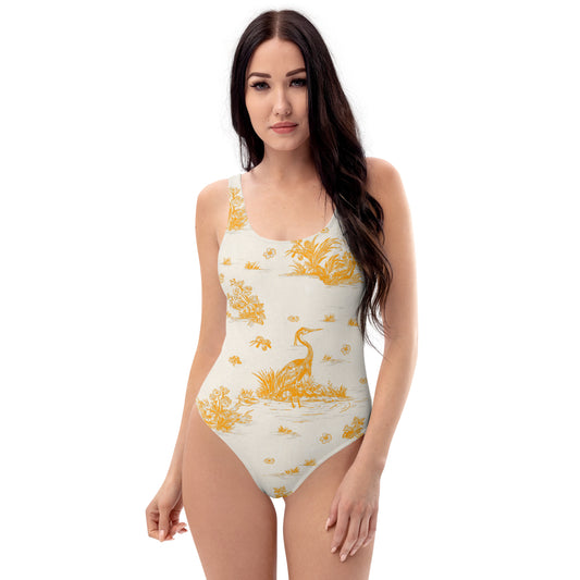 Toiles de Jouy Sacral Orange One-Piece Swimsuit