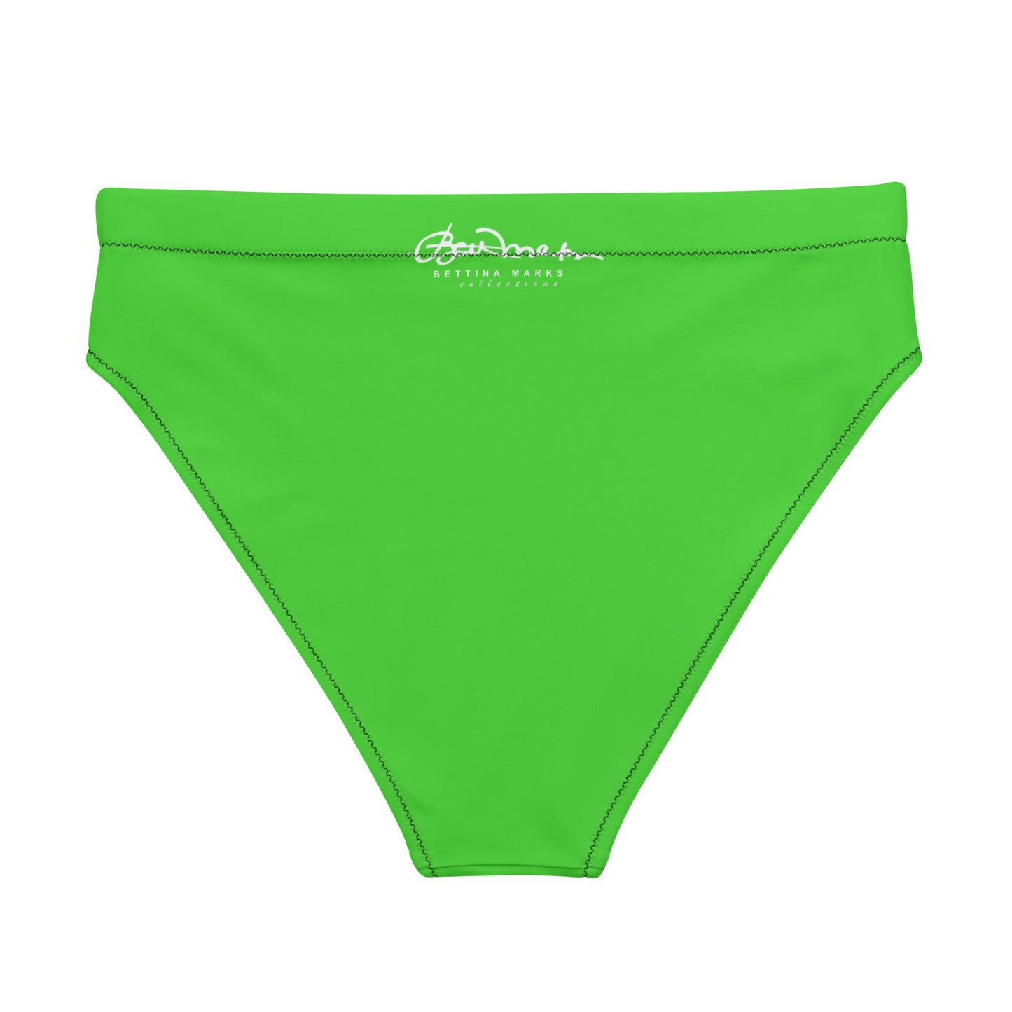 Bright Green Recycled high-waisted bikini bathing suit bottom