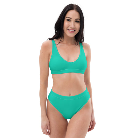 Aegean Blue Recycled high-waisted bikini