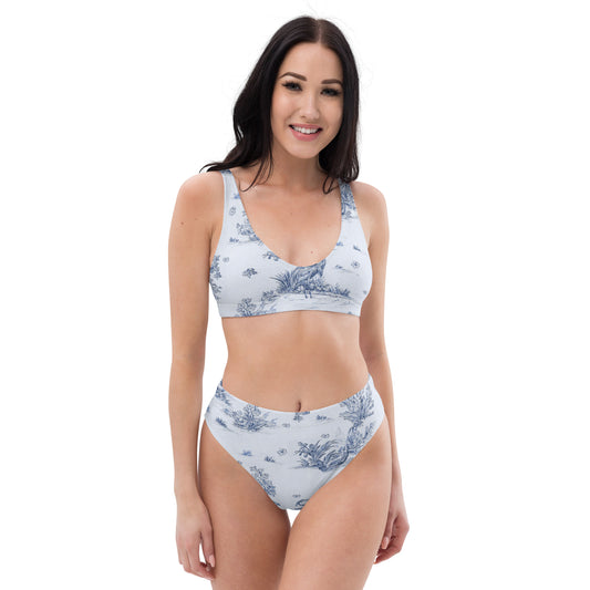 Toiles de Jouy Harmony Blue Recycled high-waisted bikini