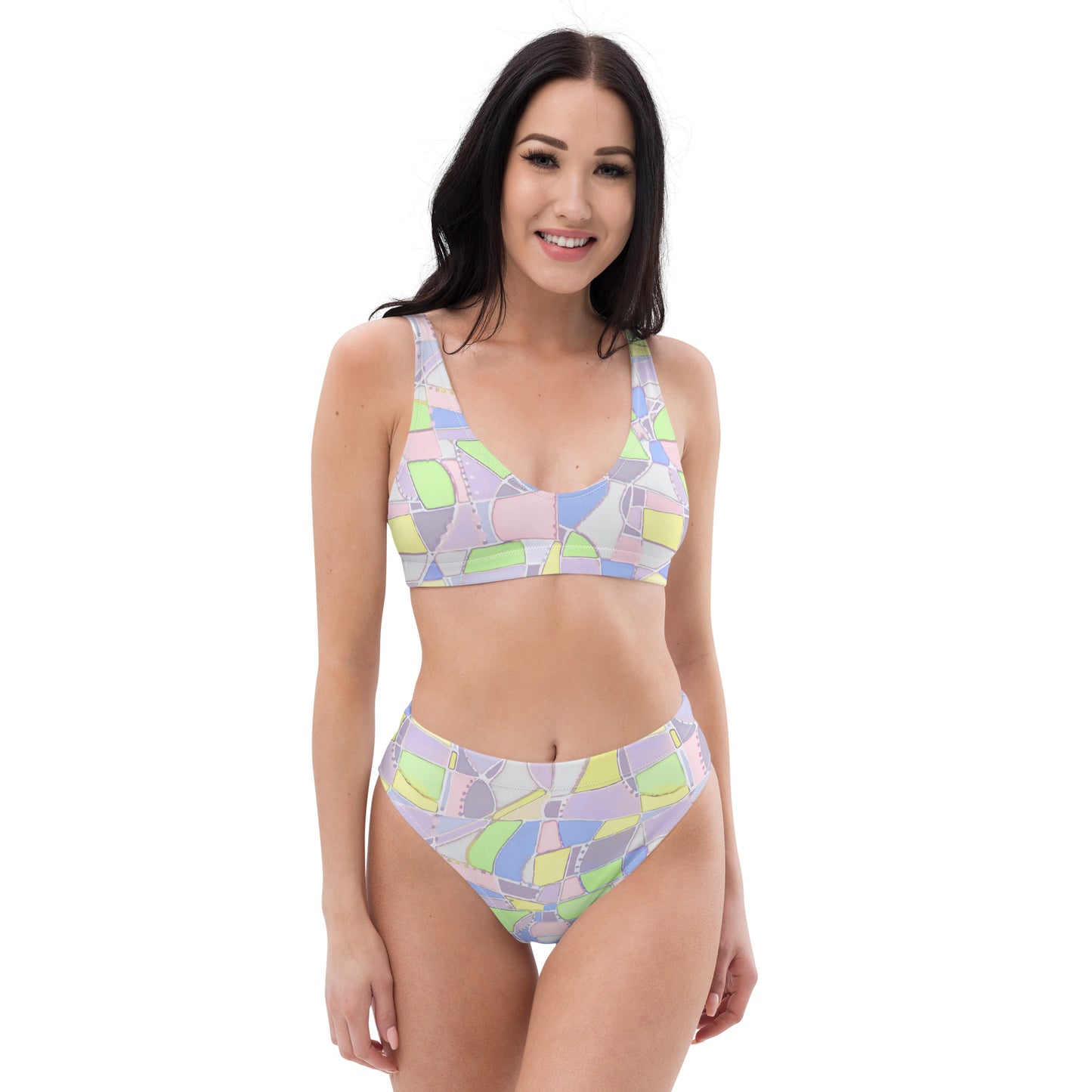 Savannah Swirl Recycled high-waisted bikini