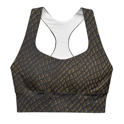 Bronze Crocodile Longline Sports Bra