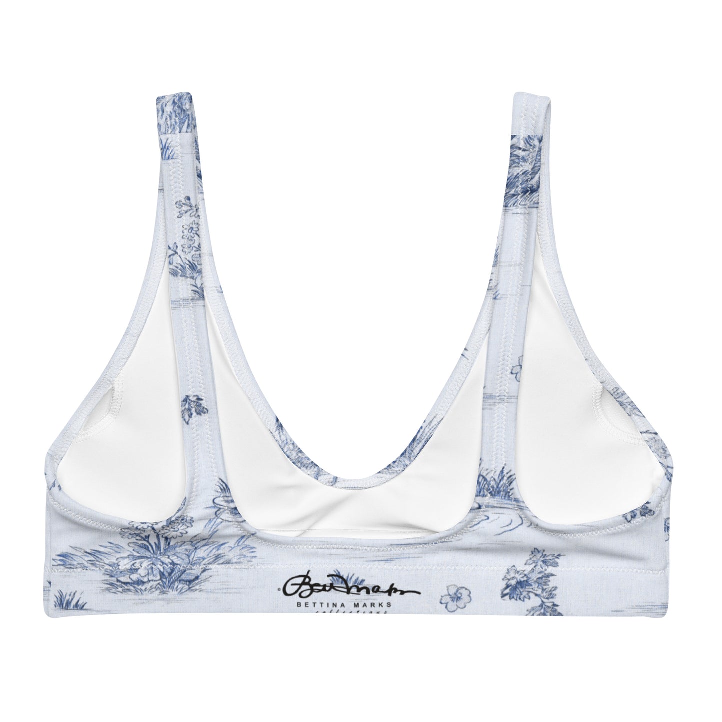 Toiles de Jouy Harmony Blue Recycled padded bikini top