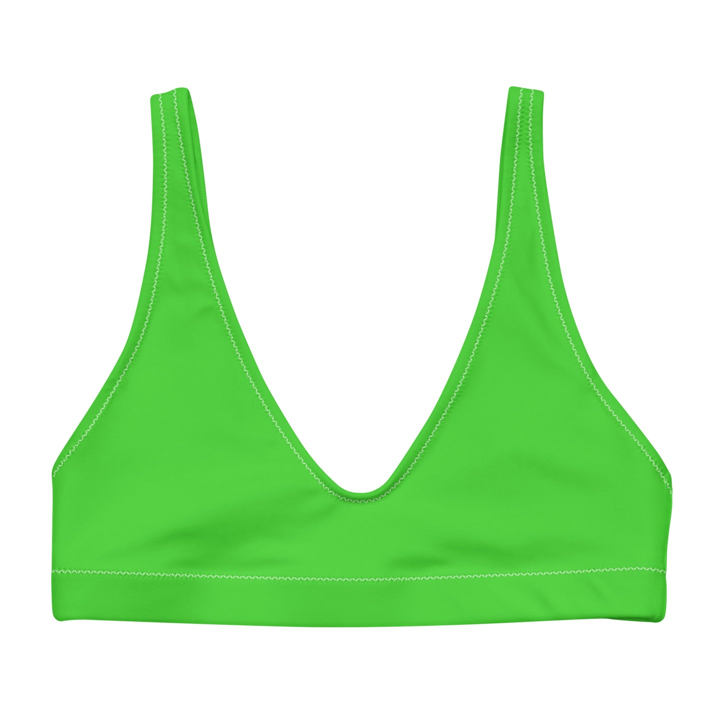 Bright Green Recycled padded bikini bathing suit top