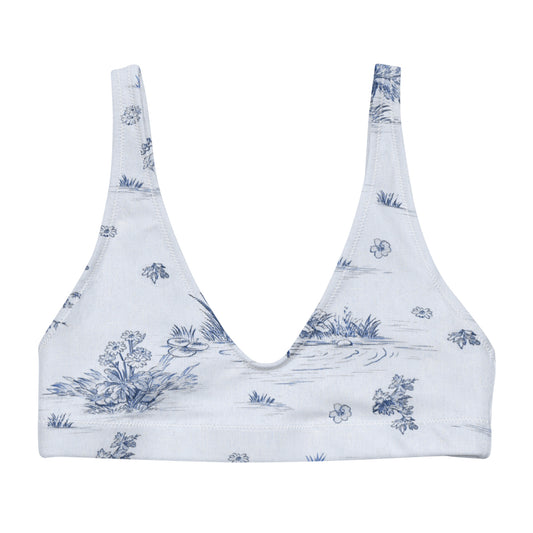 Toiles de Jouy Harmony Blue Recycled padded bikini top