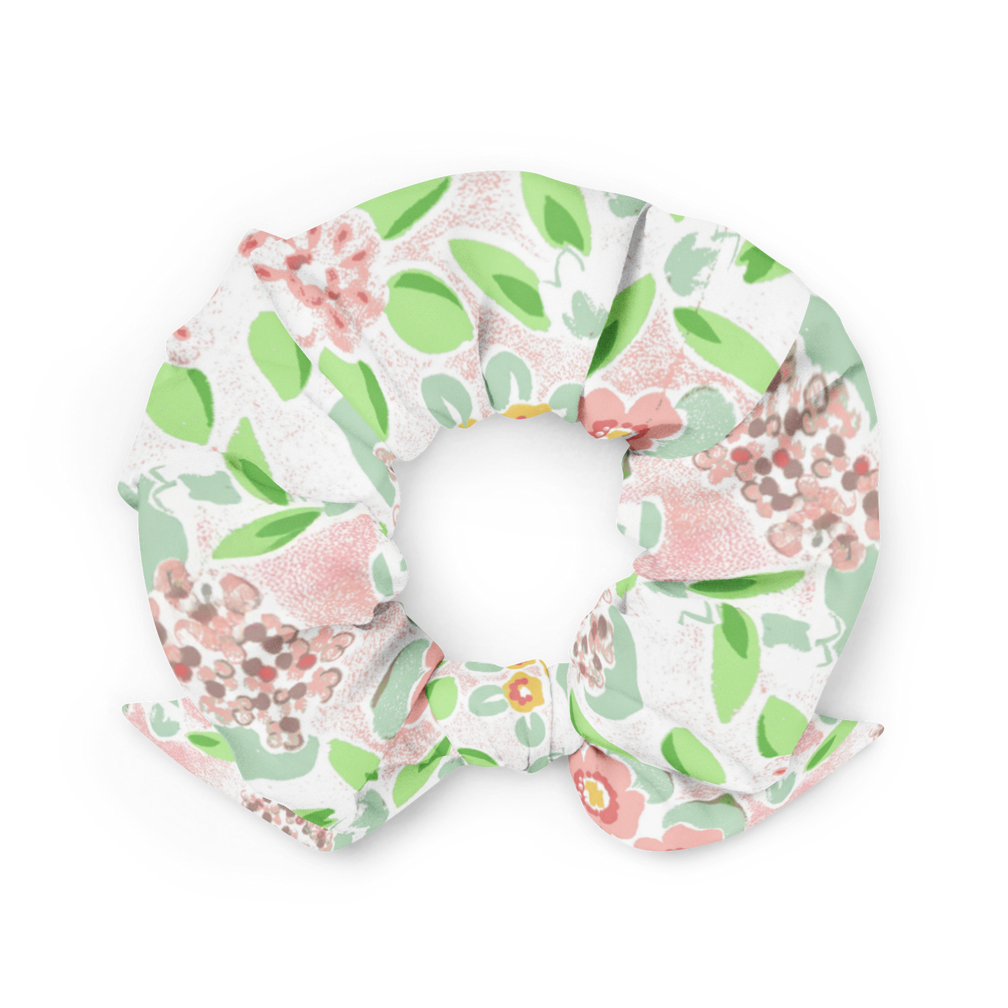 Floral on Pink Recycled Scrunchie