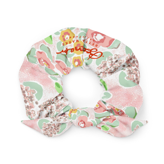 Floral on Pink Recycled Scrunchie