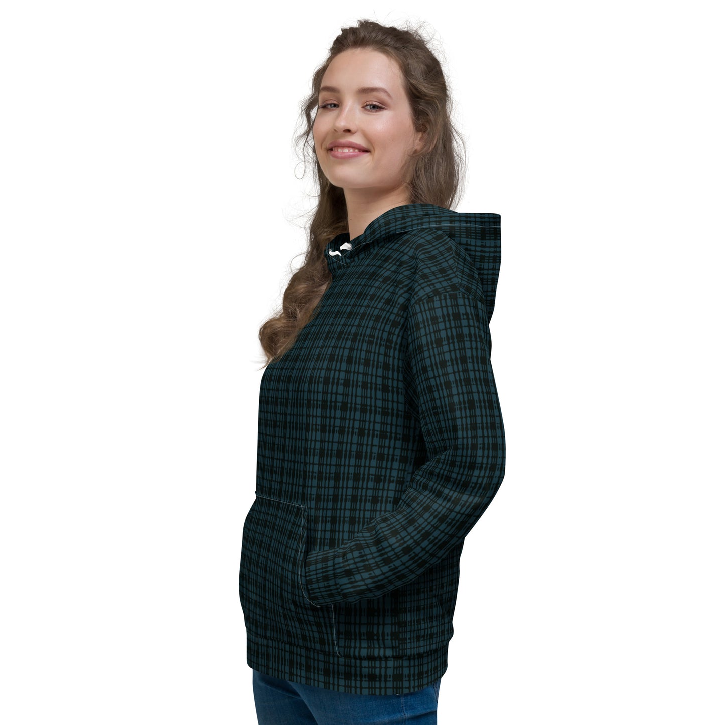Recycled Unisex Hoodie - Twilight Plaid - Women