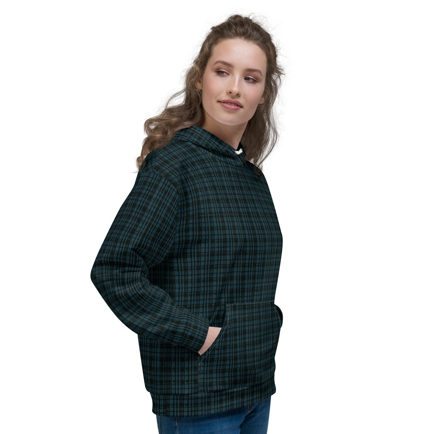 Recycled Unisex Hoodie - Twilight Plaid - Women