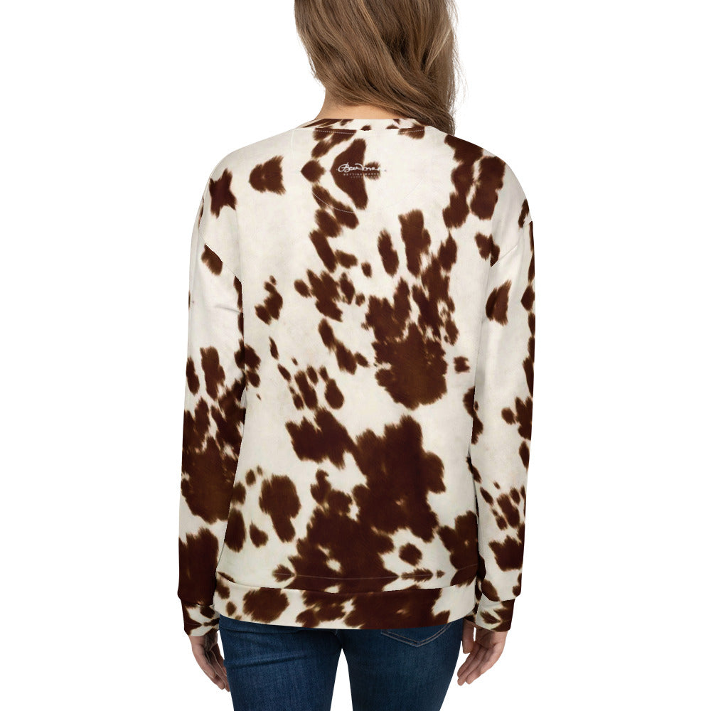 Recycled Unisex Sweatshirt - Brown Pony Skin - Women's