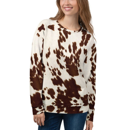 Recycled Unisex Sweatshirt - Brown Pony Skin - Women's