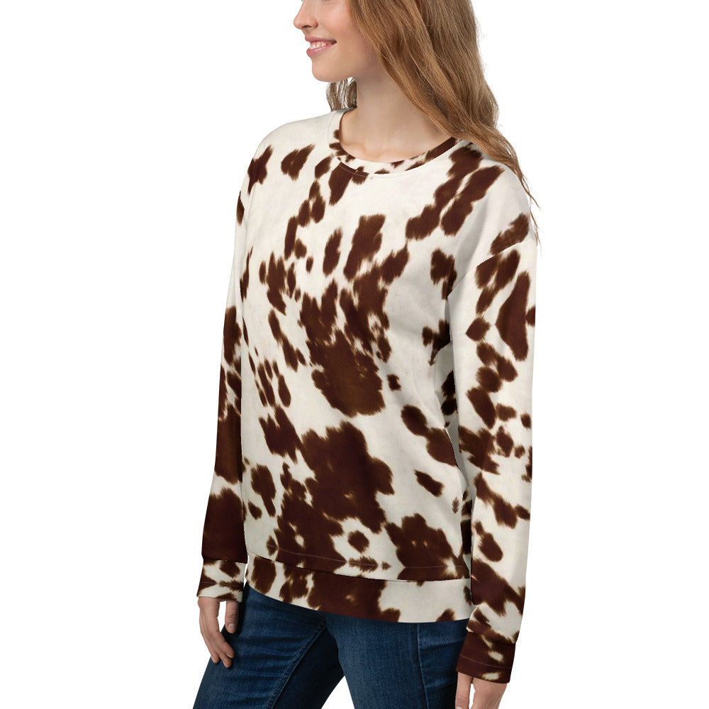 Recycled Unisex Sweatshirt - Brown Pony Skin - Women's