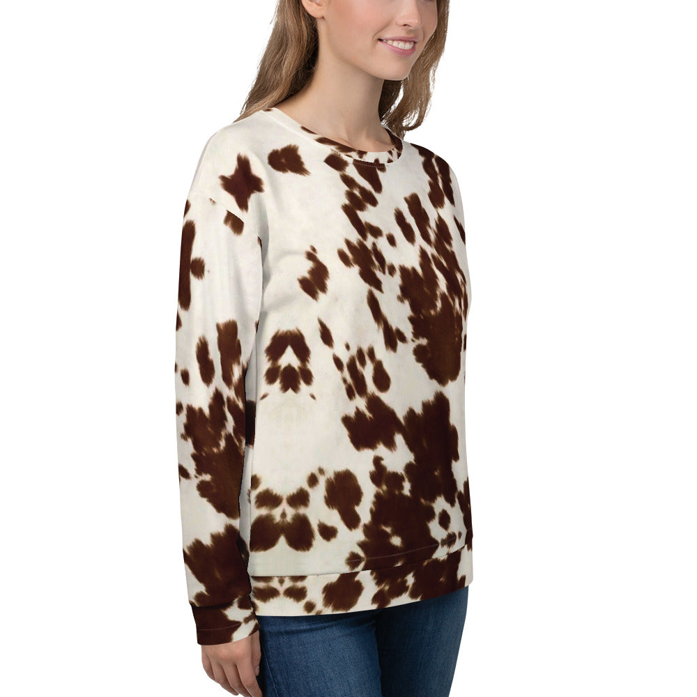 Recycled Unisex Sweatshirt - Brown Pony Skin - Women's