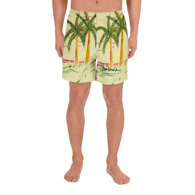 Retro Palm Tree Unisex Athletic Long Shorts
