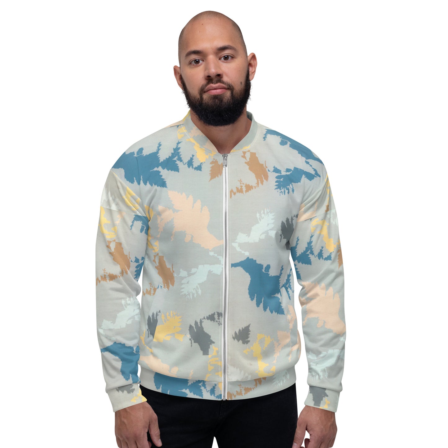 Recycled Unisex Bomber Jacket - Abstract Forest - Men