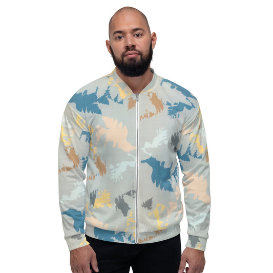 Recycled Unisex Bomber Jacket - Abstract Forest - Men