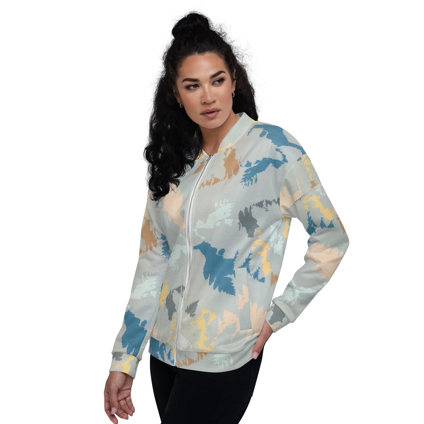 Recycled Unisex Bomber Jacket - Abstract Forest - Women