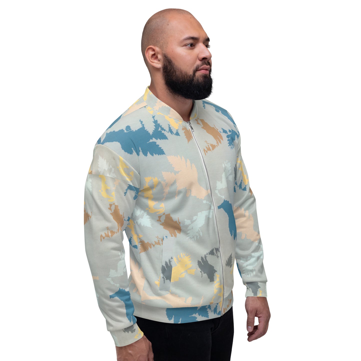Recycled Unisex Bomber Jacket - Abstract Forest - Men