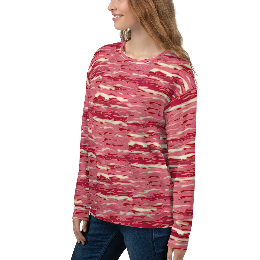 Recycled Unisex Sweatshirt - Pink Camouflage Lava  - Women