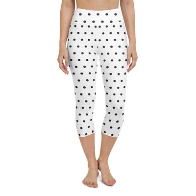 Poppy Seed Polka Dot Yoga Capri Leggings