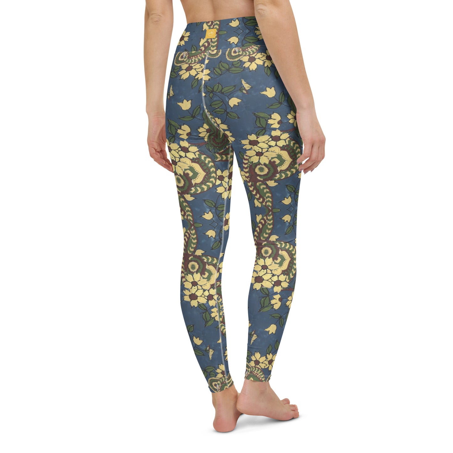 Vintage Blue Paisley Yoga Leggings