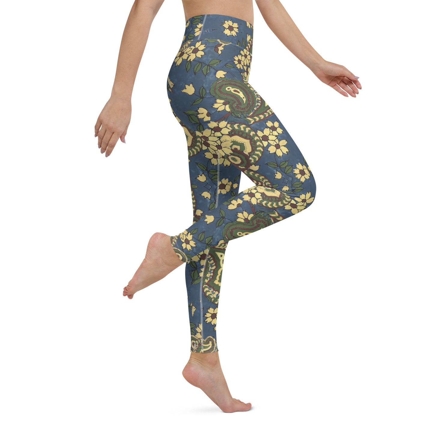 Vintage Blue Paisley Yoga Leggings