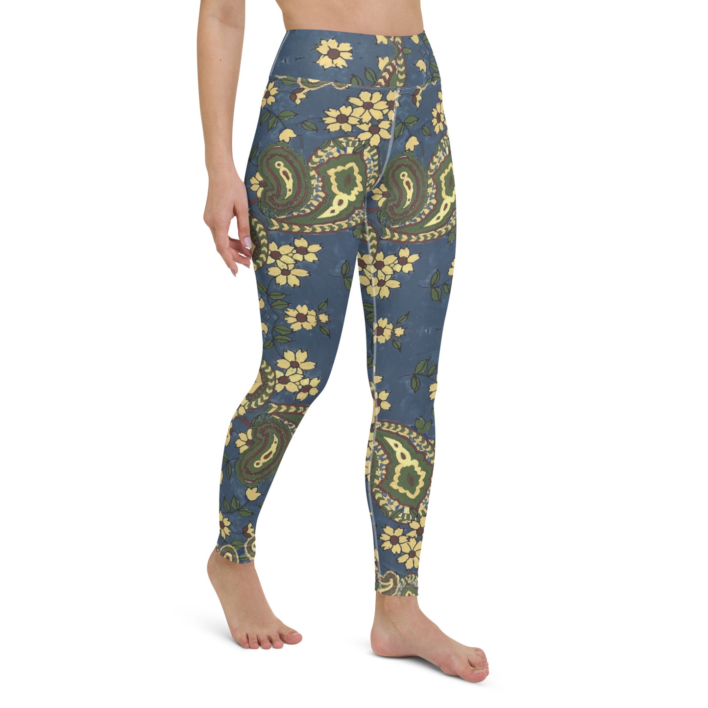 Vintage Blue Paisley Yoga Leggings