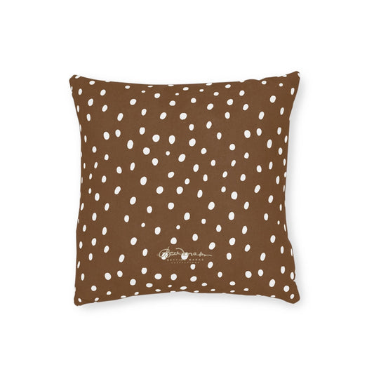 Brown Dalmatian Spots Square Pillow