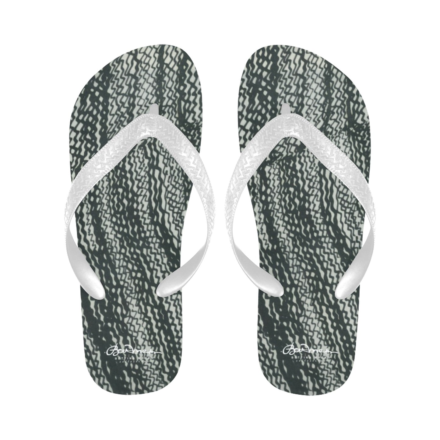 Tire Scribbles Flip Flops for Men/Women