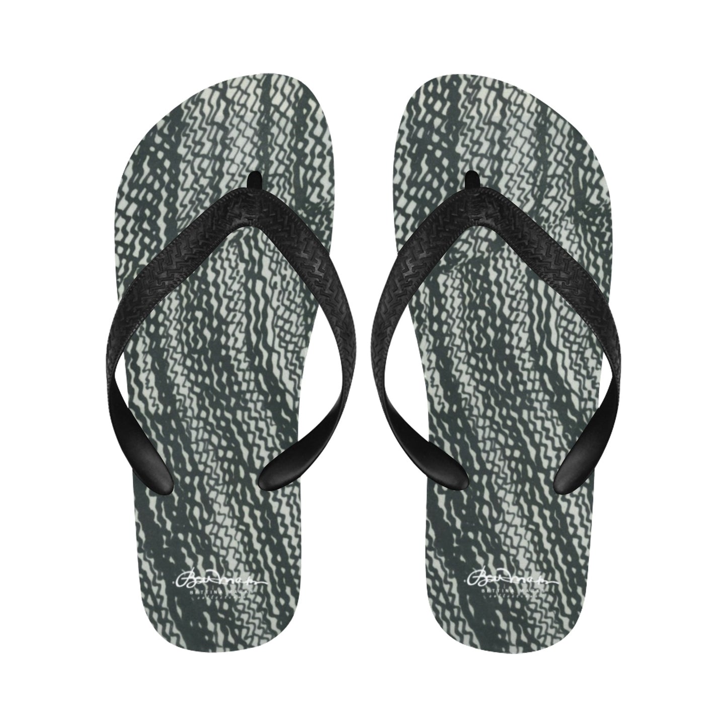 Tire Scribbles Flip Flops for Men/Women