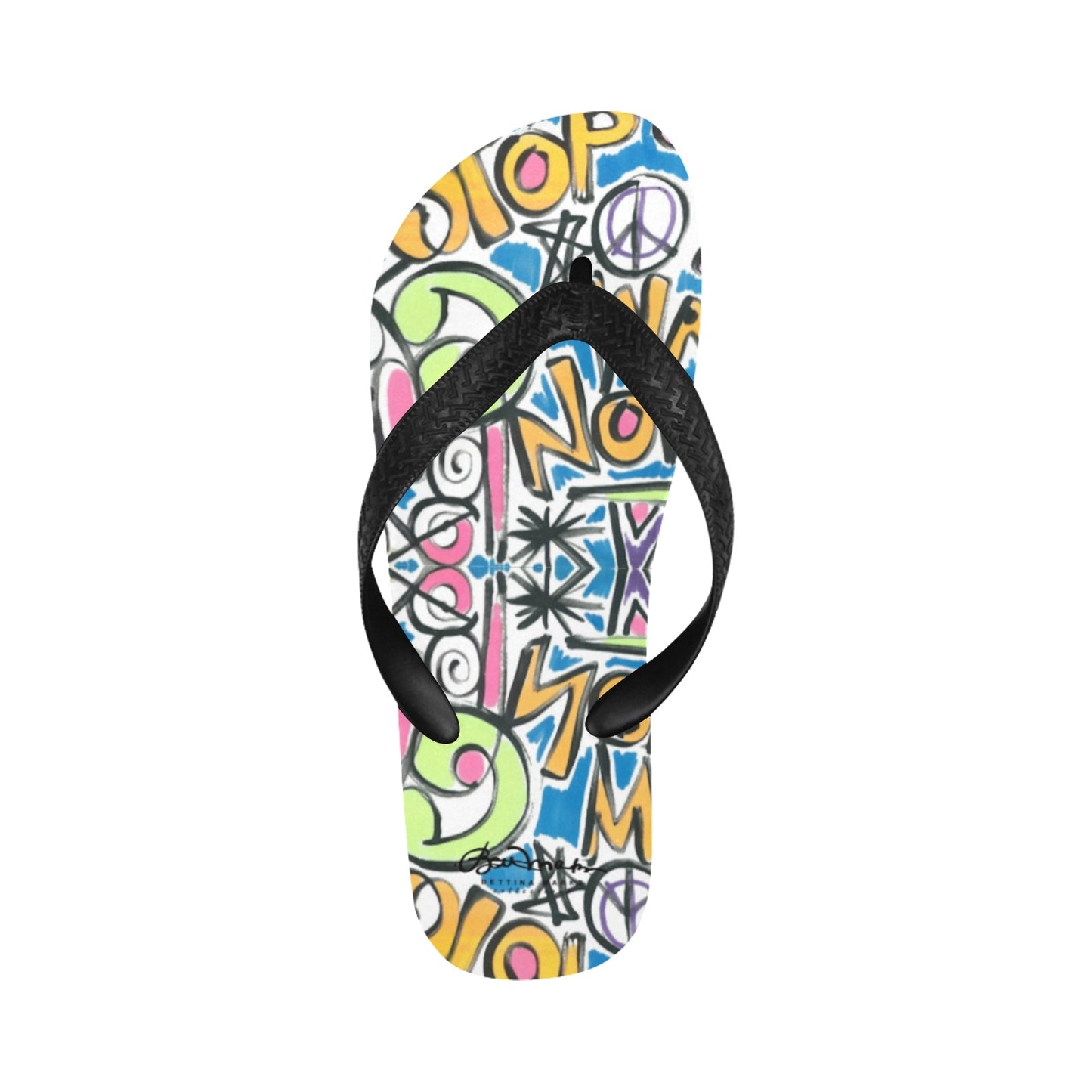 Stop War Now Graffiti Flip Flops for Men/Women