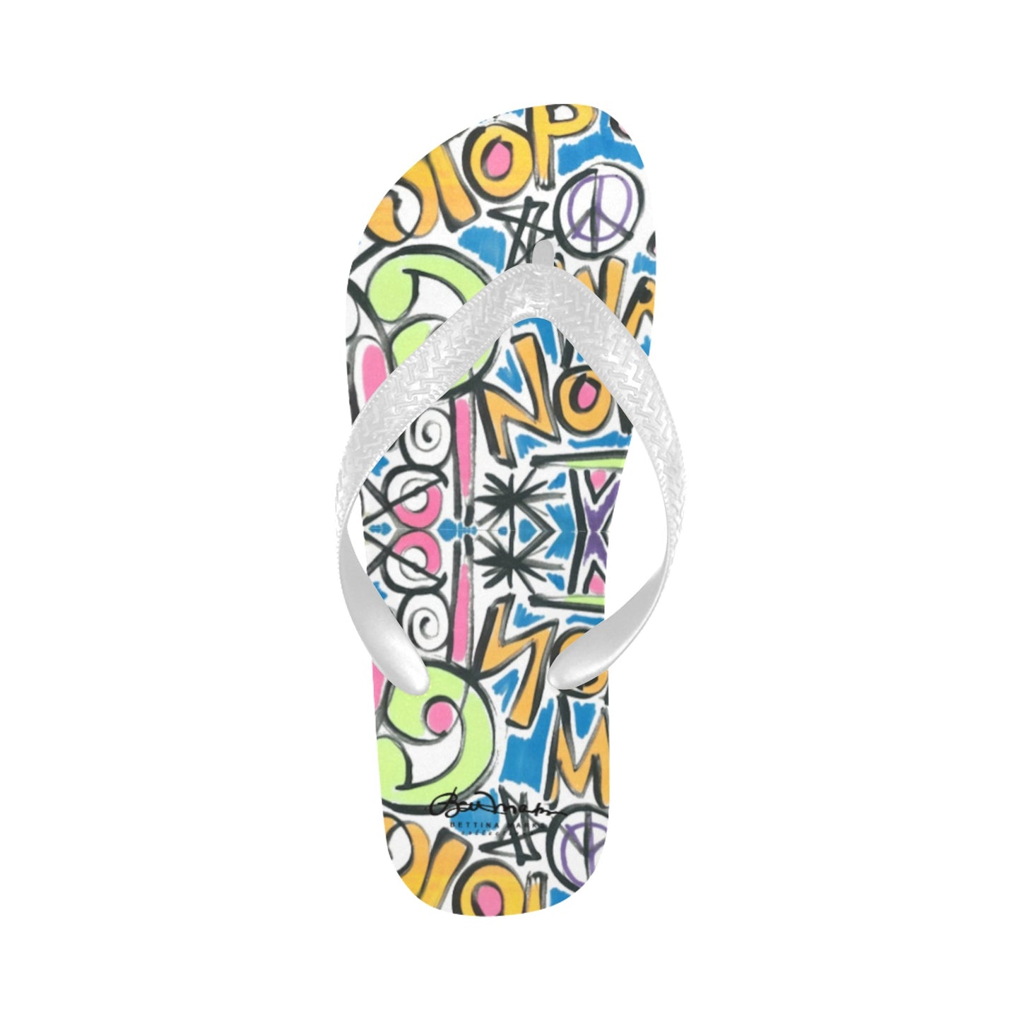 Stop War Now Graffiti Flip Flops for Men/Women