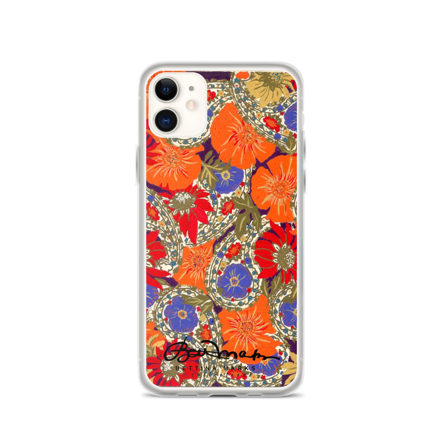 Orange Paisley Clear Case for iPhone®