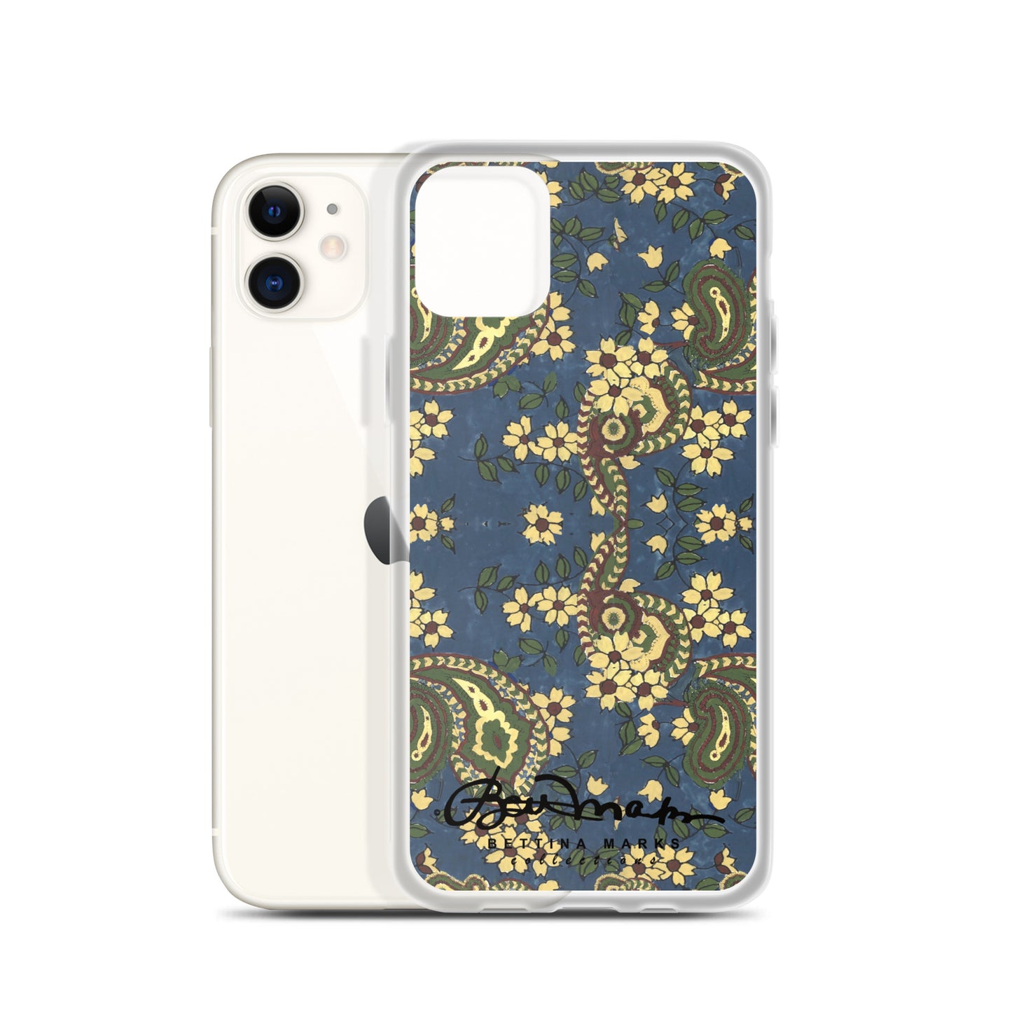 Vintage Blue Paisley Iphone 15 Pro Clear Phone case