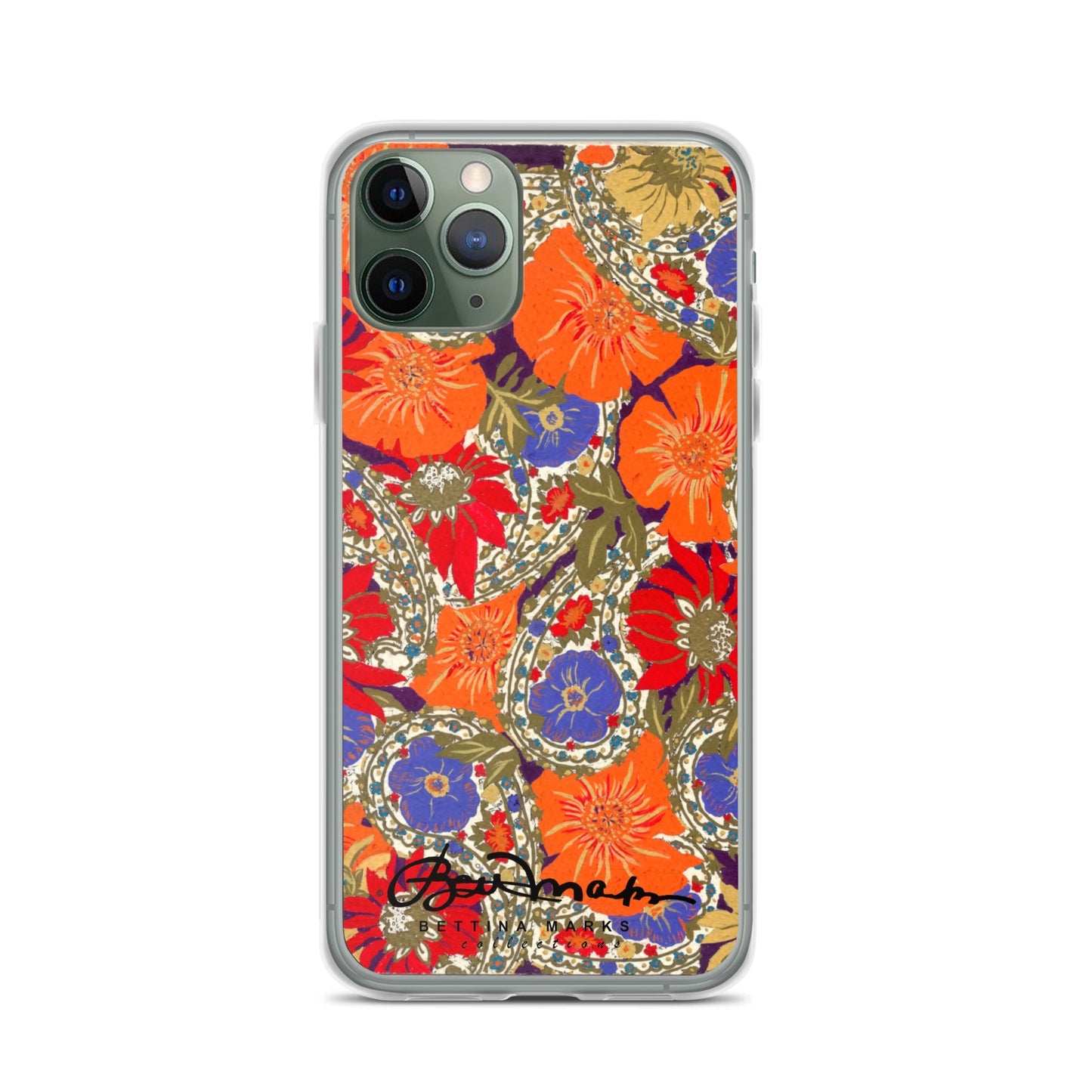 Orange Paisley Clear Case for iPhone®