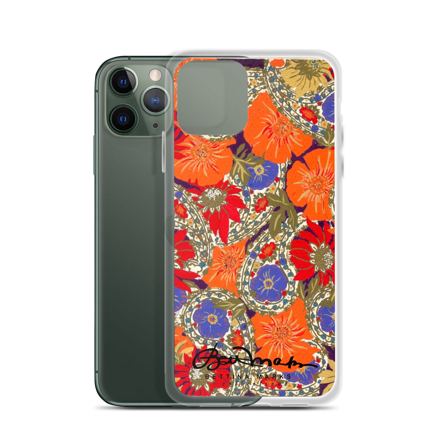 Orange Paisley Clear Case for iPhone®