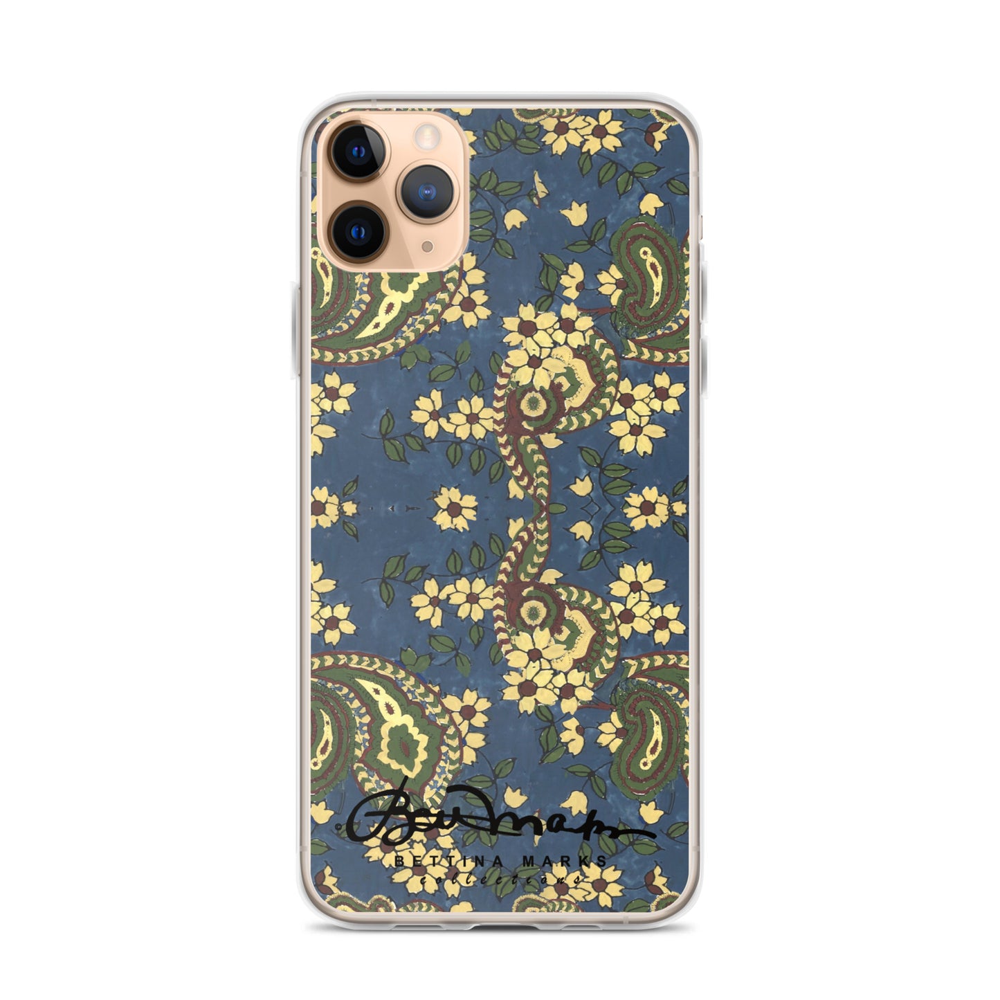 Vintage Blue Paisley Iphone 15 Pro Clear Phone case