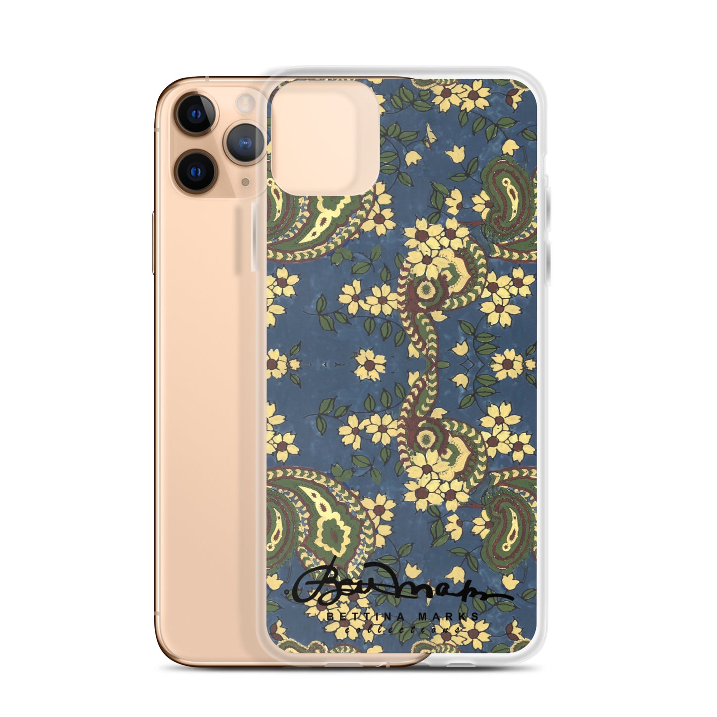 Vintage Blue Paisley Iphone 15 Pro Clear Phone case