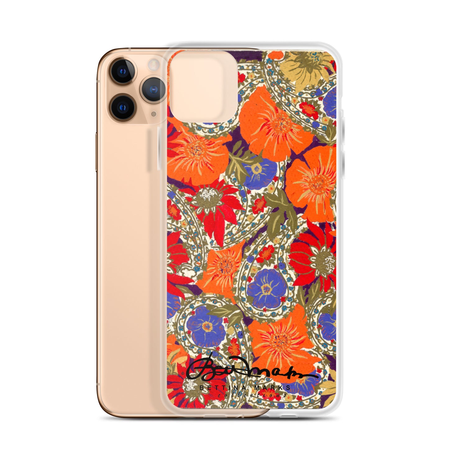 Orange Paisley Clear Case for iPhone®