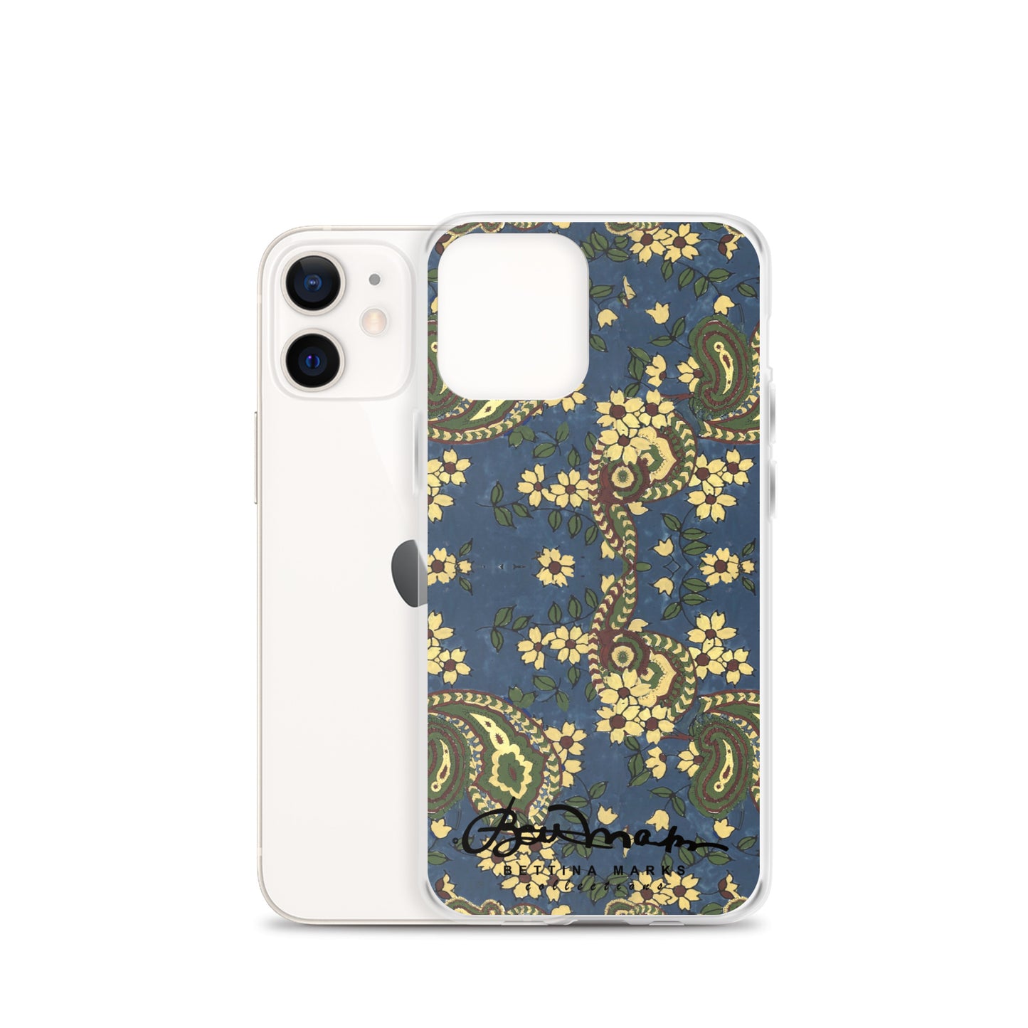 Vintage Blue Paisley Iphone 15 Pro Clear Phone case