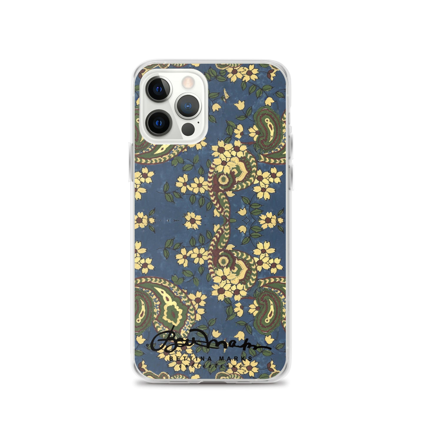 Vintage Blue Paisley Iphone 15 Pro Clear Phone case