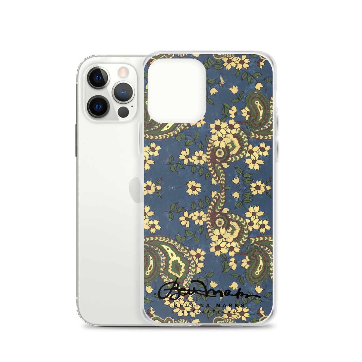 Vintage Blue Paisley Iphone 15 Pro Clear Phone case