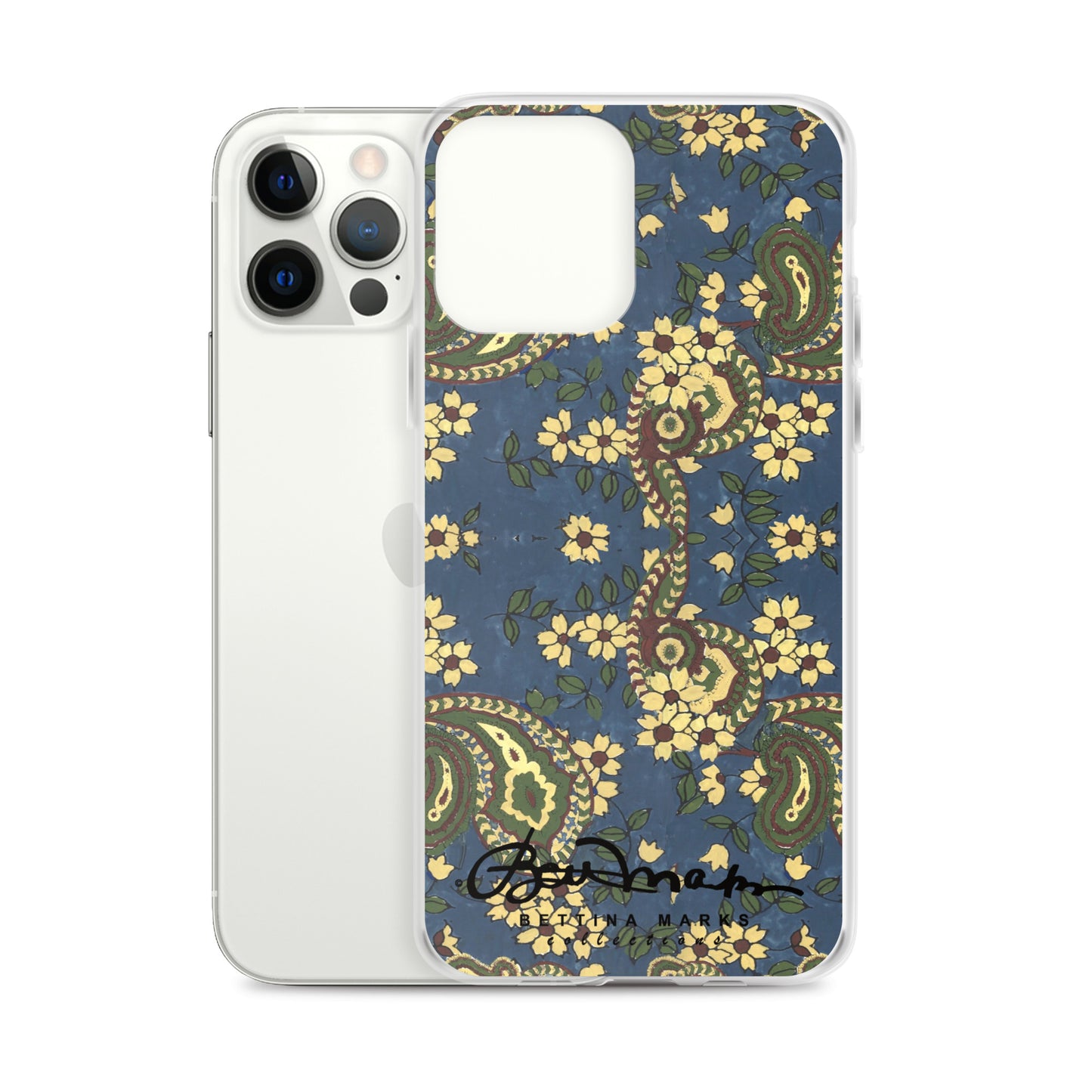 Vintage Blue Paisley Iphone 15 Pro Clear Phone case