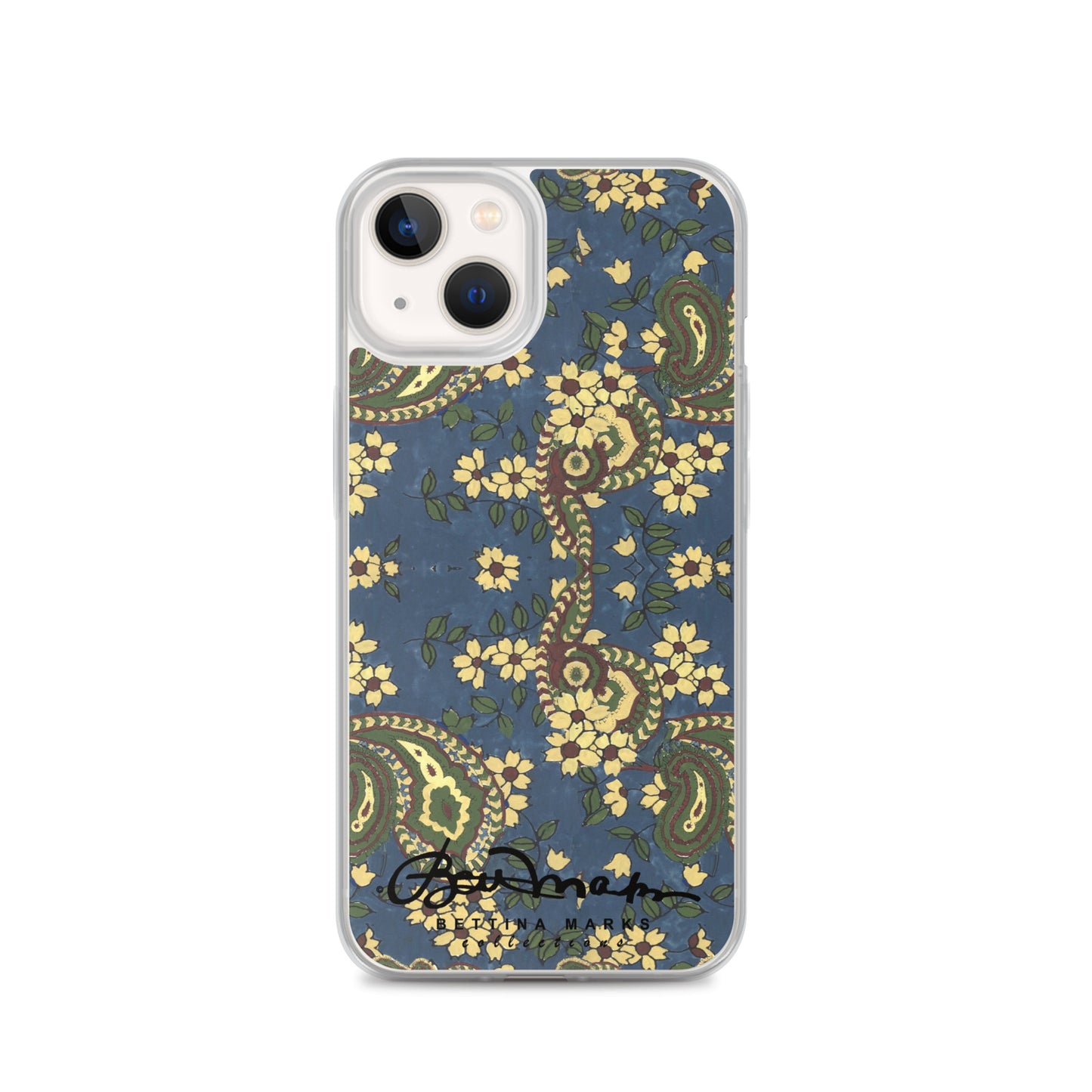 Vintage Blue Paisley Iphone 15 Pro Clear Phone case