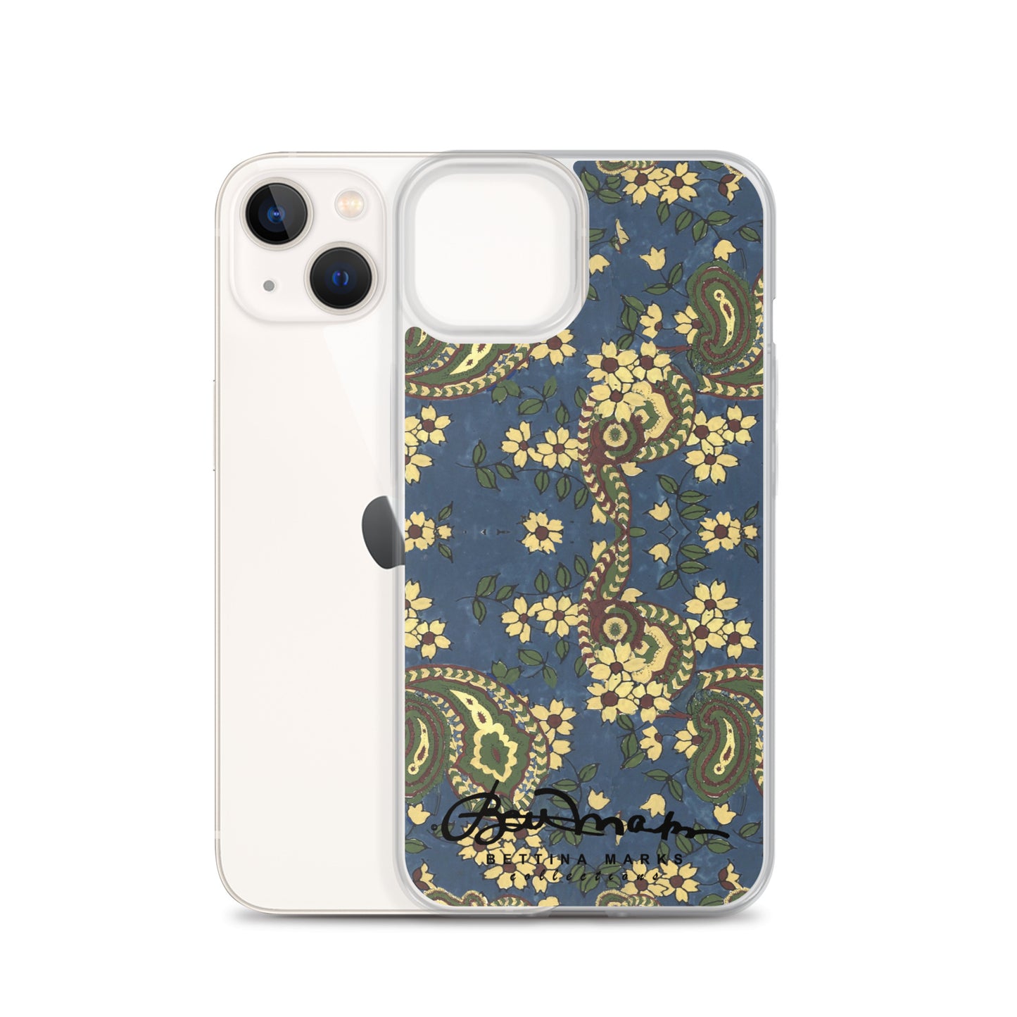 Vintage Blue Paisley Iphone 15 Pro Clear Phone case