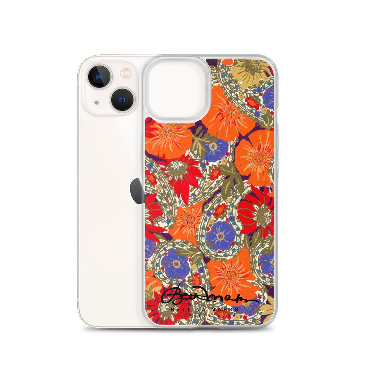 Orange Paisley Clear Case for iPhone®