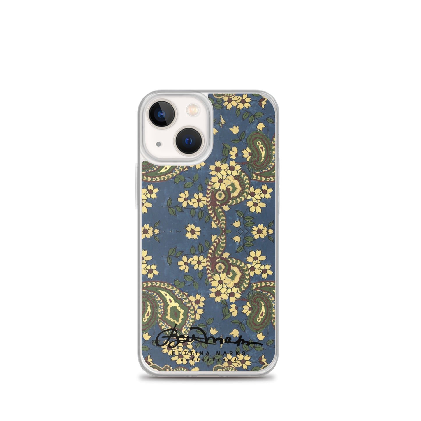 Vintage Blue Paisley Iphone 15 Pro Clear Phone case