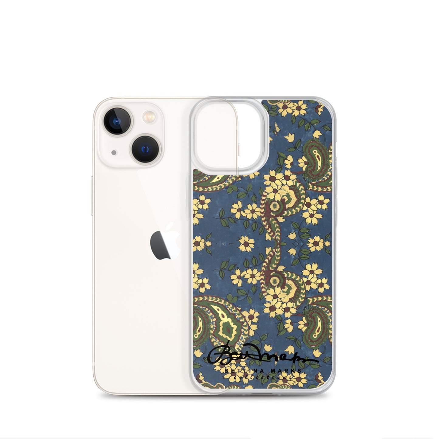 Vintage Blue Paisley Iphone 15 Pro Clear Phone case