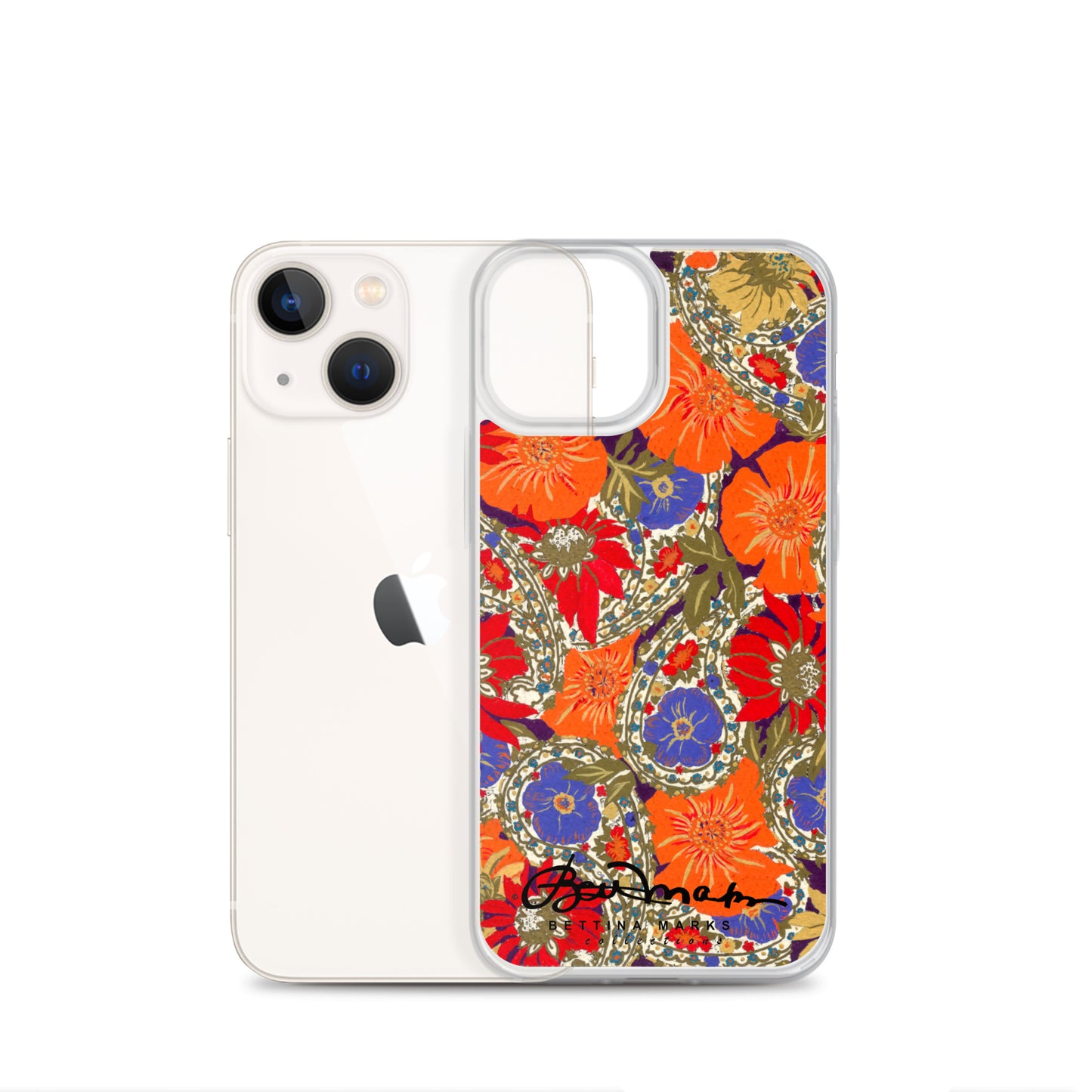 Orange Paisley Clear Case for iPhone®