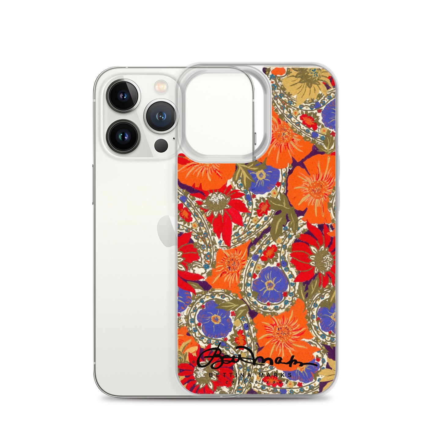 Orange Paisley Clear Case for iPhone®